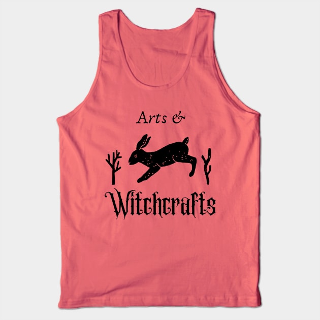 Arts & Witchcrafts Running Hare Occult Design Rustic Twigs Witch Witchcraft Pagan Wiccan Dark Horror Halloween Samhain Tank Top by BitterBaubles